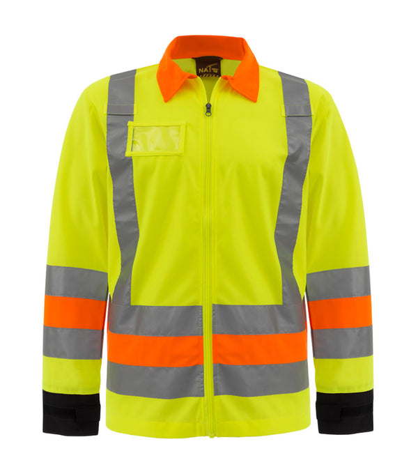 HV273J | High-visibility flagger coat with 3" reflective bands