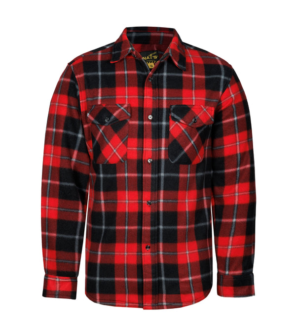 WK040 | Polar Plaid Fleece Work Shirt for Men