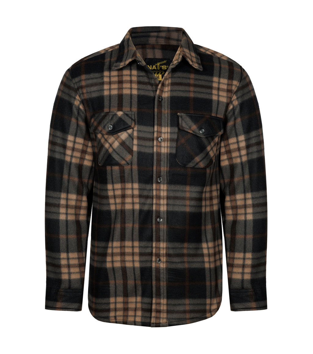 WK040 Polar Plaid Fleece Work Shirt for Men